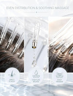 THROGOS Hair Oil Applicator Comb, Refillable Scalp Massager & Liquid Dispenser with Storage Base, Even Oil Distribution Tool for All Hair Types & Growth Routines (pack of 1)